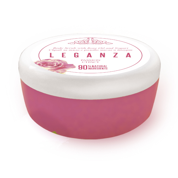 Скраб для тела с розовым маслом и йогуртом Страсть Leganza